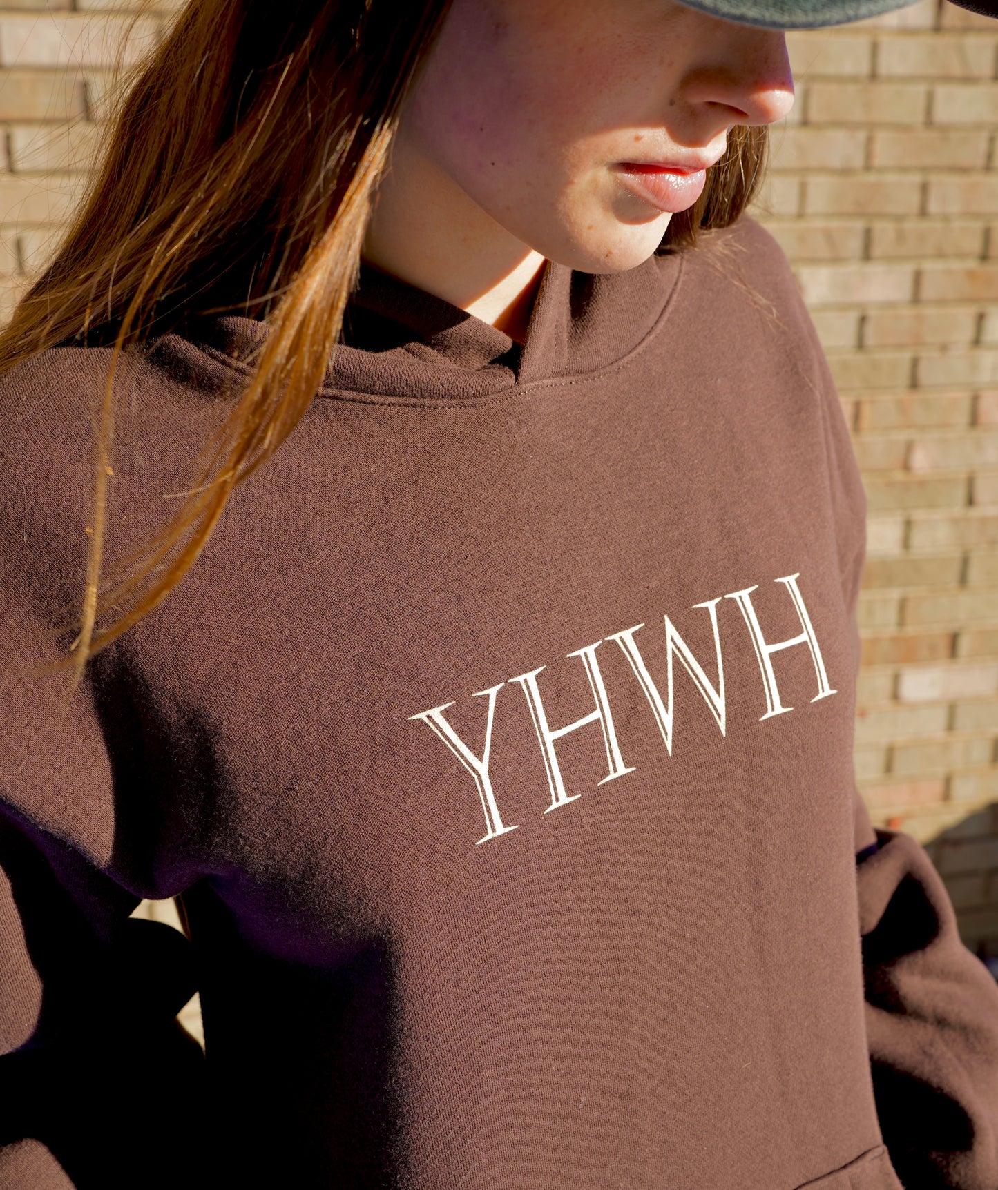 YHWH Brown Hoodie