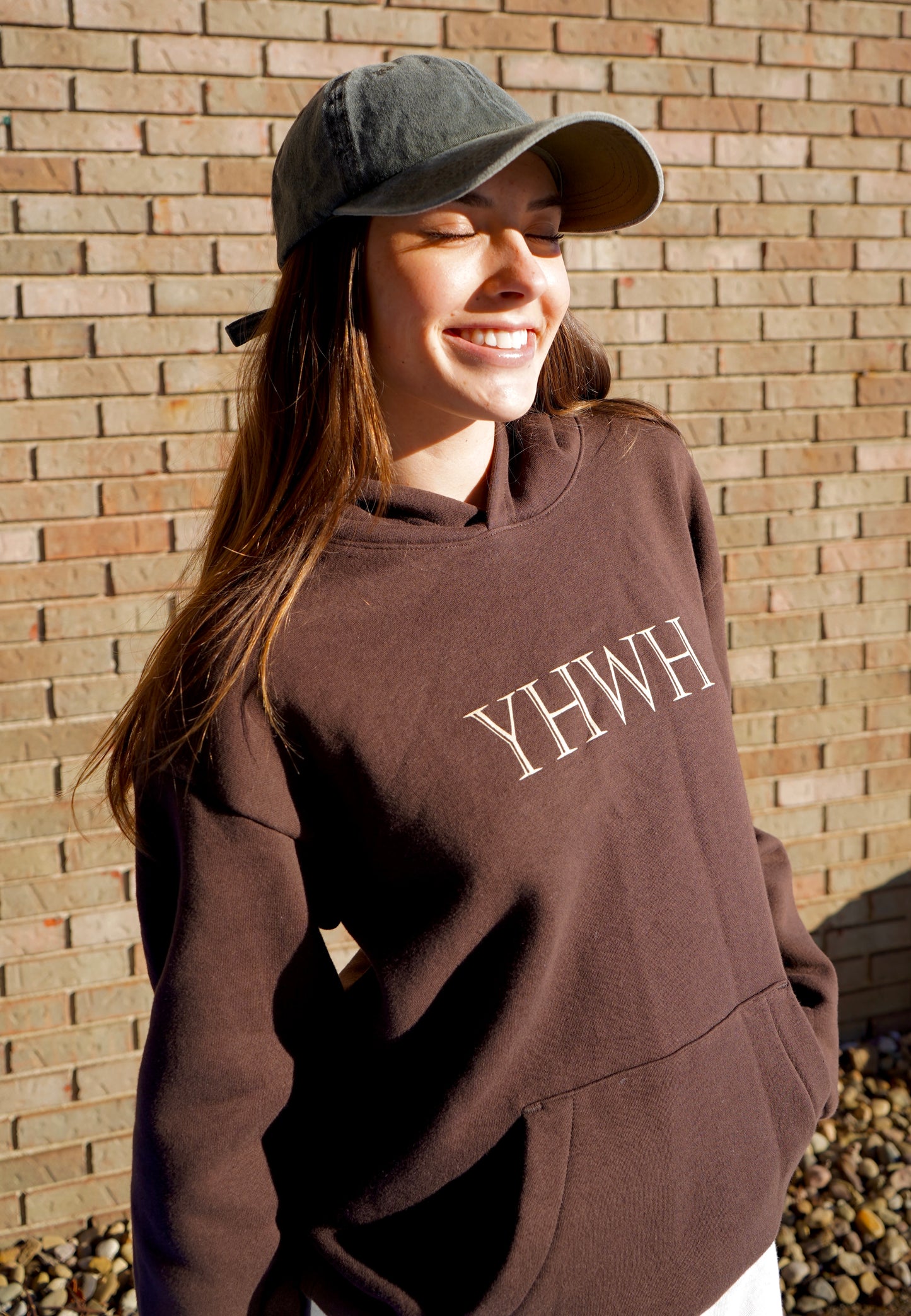 YHWH Brown Hoodie